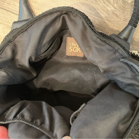 The SAK Cambria Black Multi Woven Boho Ribbon Crochet Tote Shoulder Bag - Picture 5 of 10